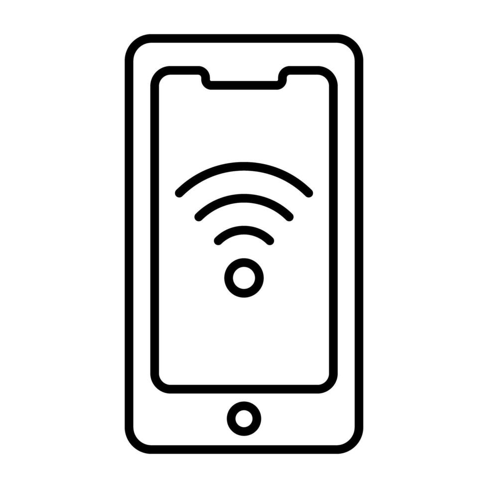 Wifi signaal binnen smartphone, icoon van mobiel Wifi vector