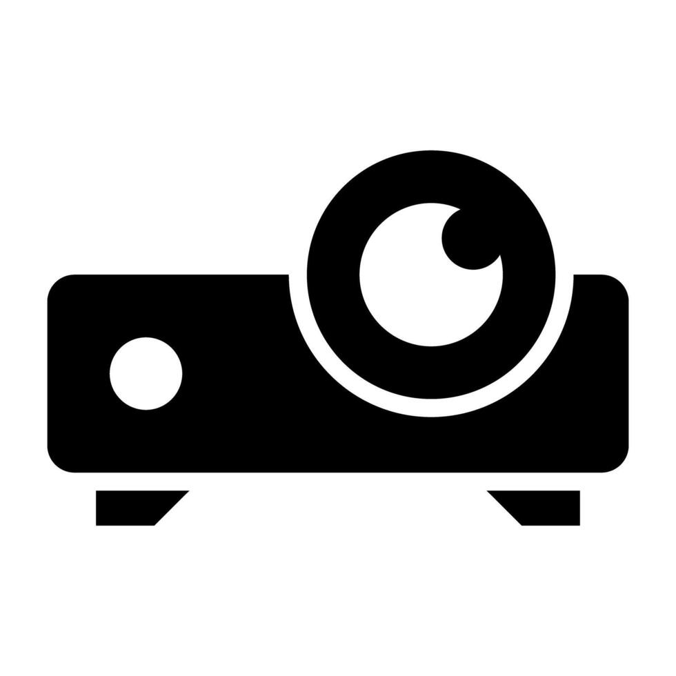 een glyph ontwerp, icoon van projector vector