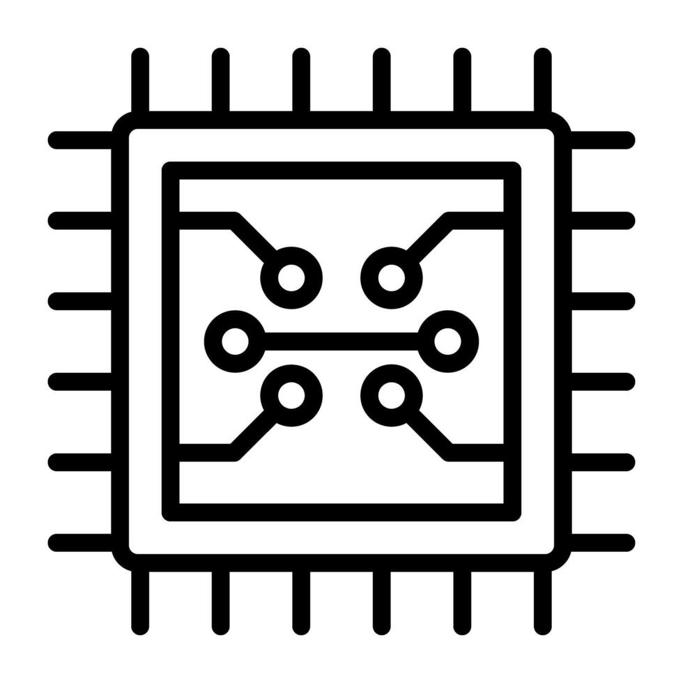 een lineair ontwerp, icoon van digitaal spaander vector