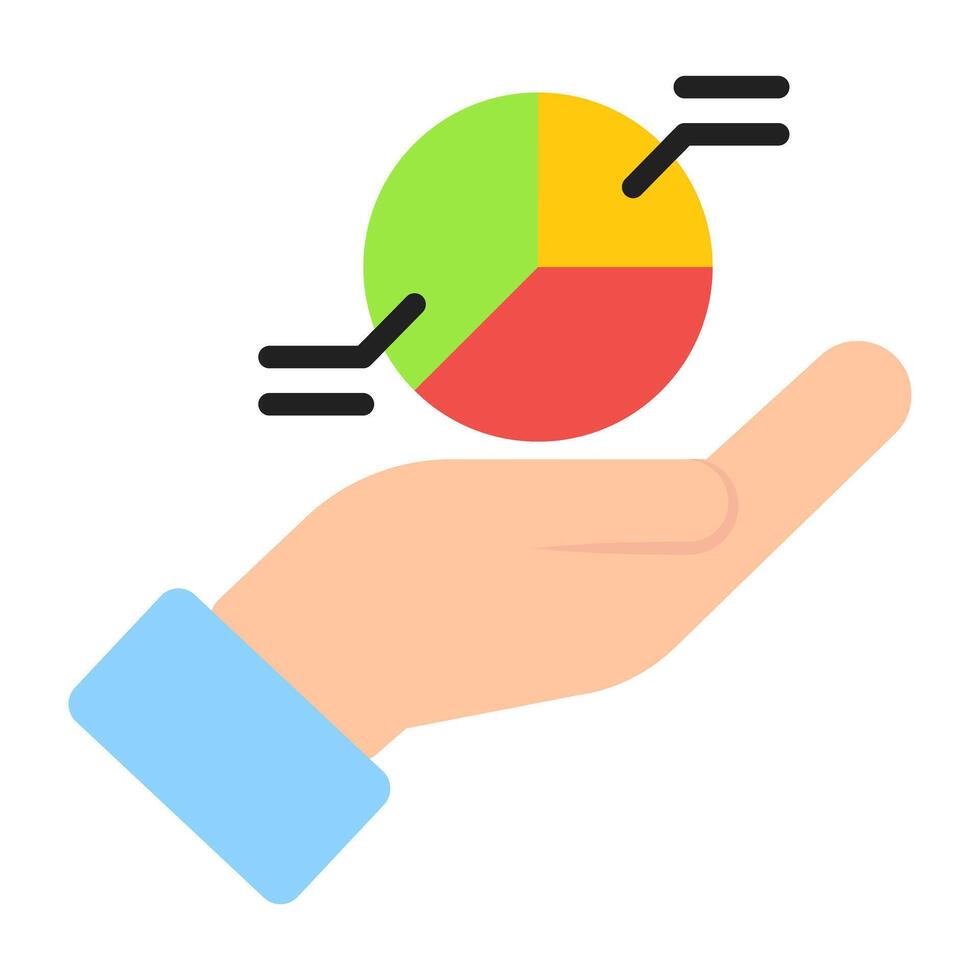 een vlak ontwerp, icoon van taart diagram vector