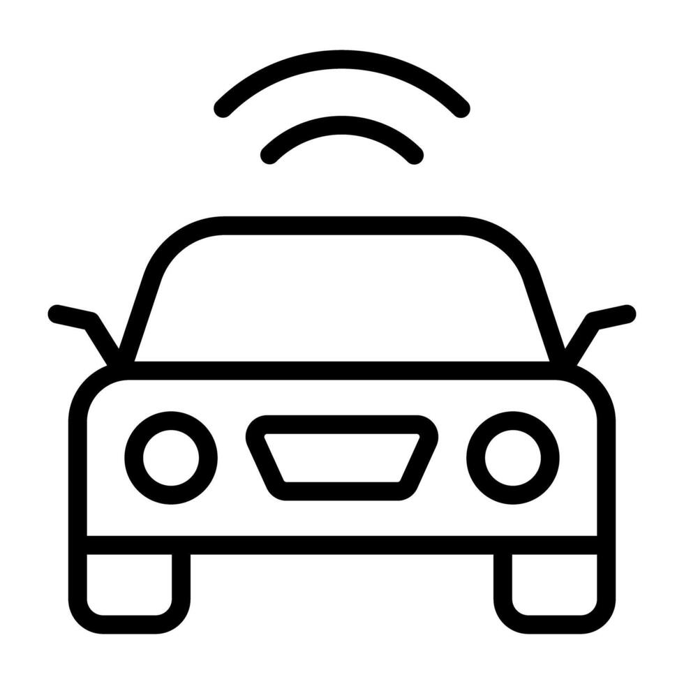 Wifi signalen met auto, Wifi auto icoon vector