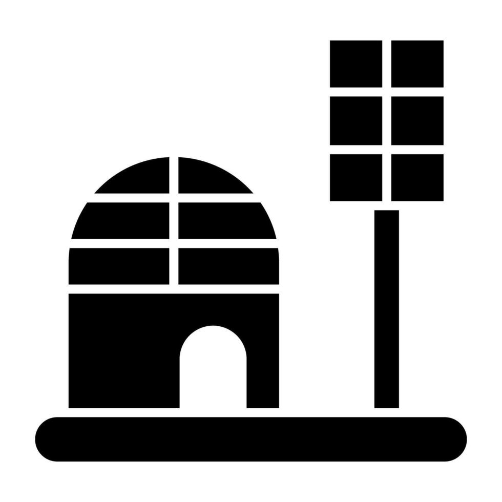 een glyph ontwerp, icoon van planetarium vector