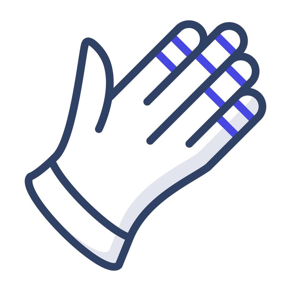 een hand- aan het bedekken accessoire, vlak ontwerp van handschoenen icoon vector