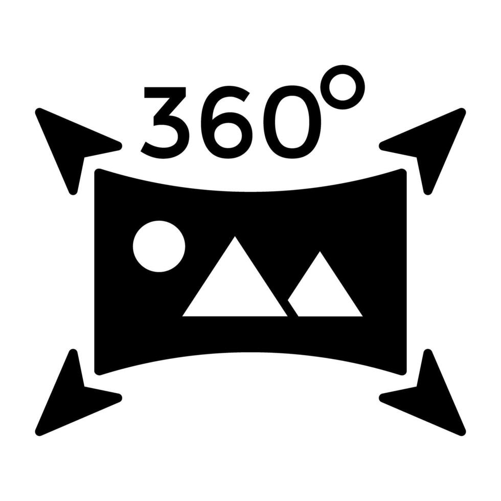een vlak ontwerp icoon van 360 mate foto vector