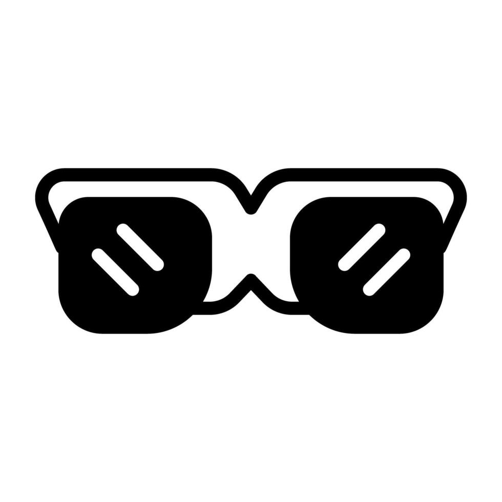 eyewear medeplichtig icoon, solide ontwerp van bril vector