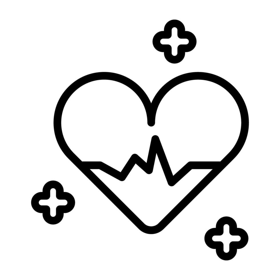 hart met hartslag, cardiologie icoon vector