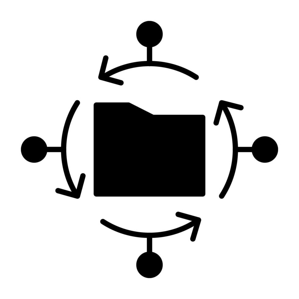 een vlak ontwerp, icoon van map recycling vector