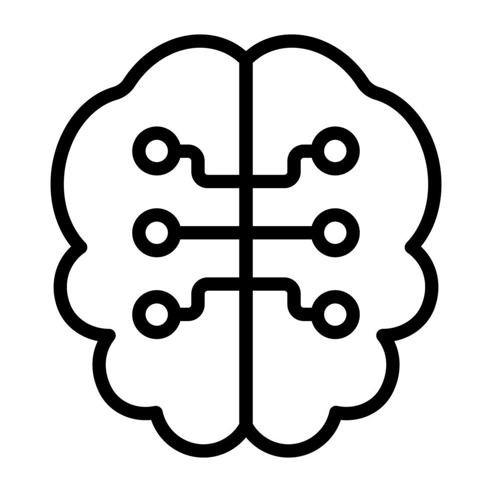 een icoon ontwerp van digitaal brein, bewerkbare vector