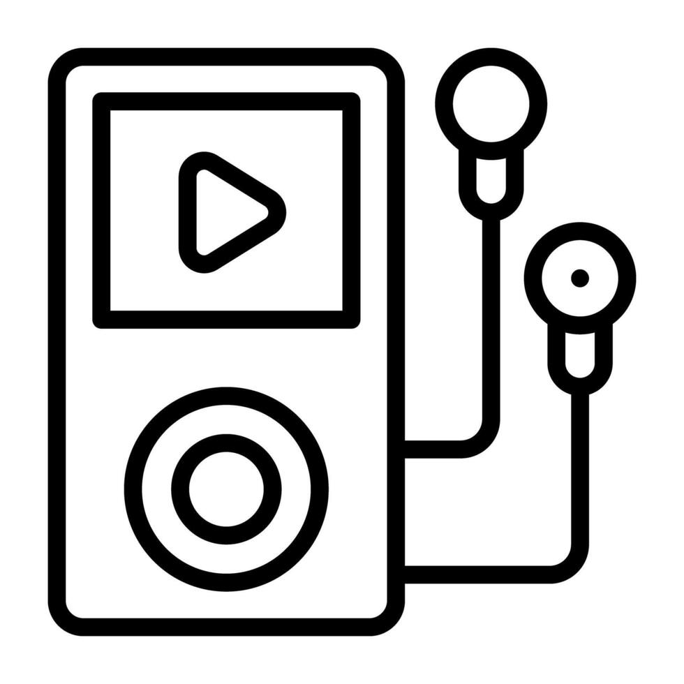 video teken binnen apparaat, portable muziek- apparaat icoon vector
