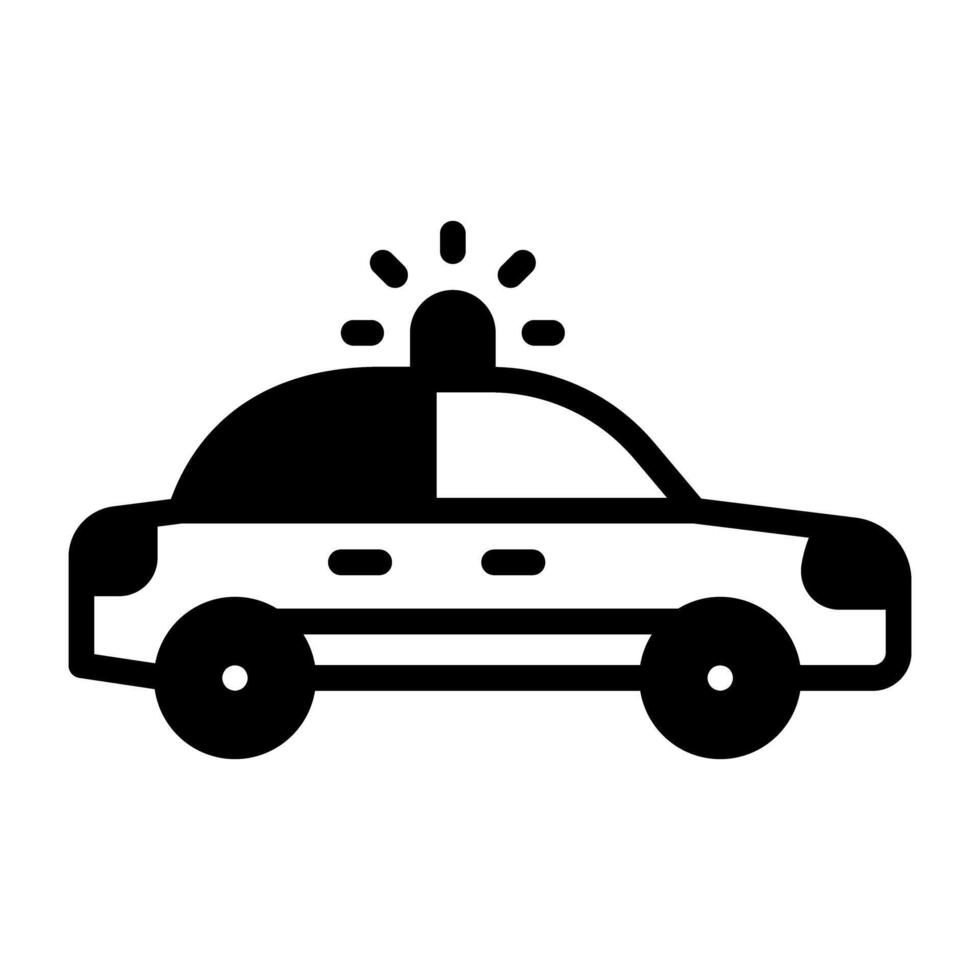 sirene Aan voertuig aanduiding politieagent auto icoon vector