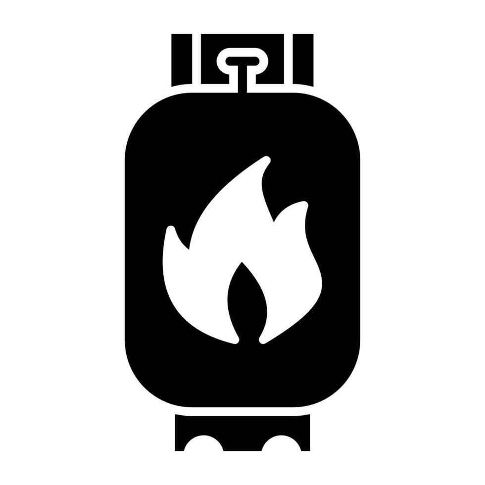 een glyph ontwerp, icoon van cilinder gas- vector