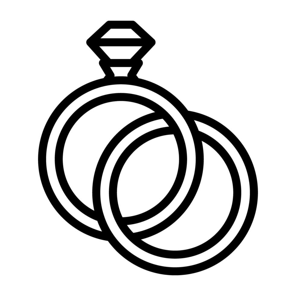 een mooi ontwerp bruiloft ringen icoon, bewerkbare vector