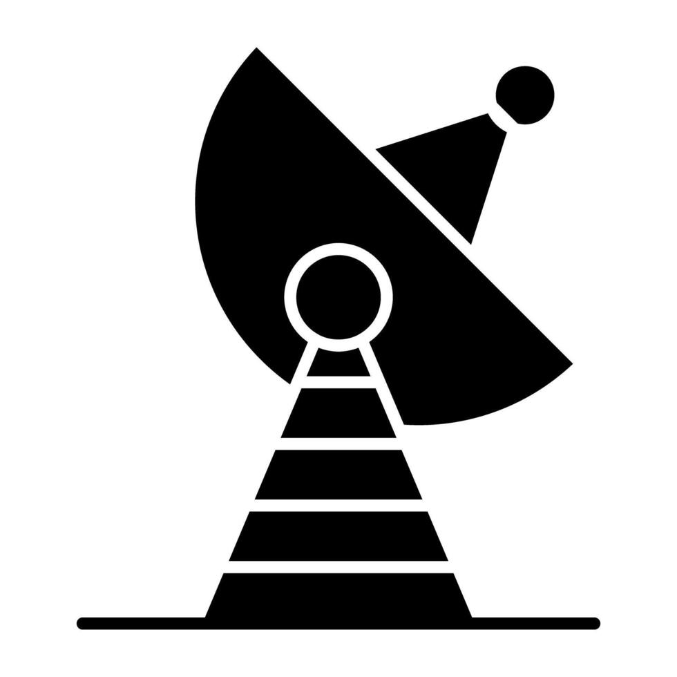 een glyph ontwerp, icoon van parabolisch antenne vector