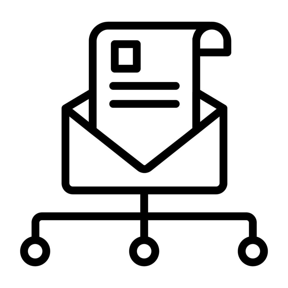 envelop met knooppunten, icoon van mail netwerk vector
