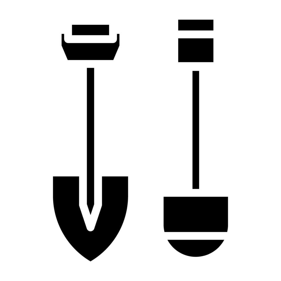 een solide ontwerp van schoppen, tuinieren gereedschap vector