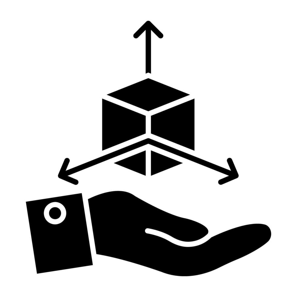 hand- Holding 3 dimensionaal kubus, een modieus vector ontwerp