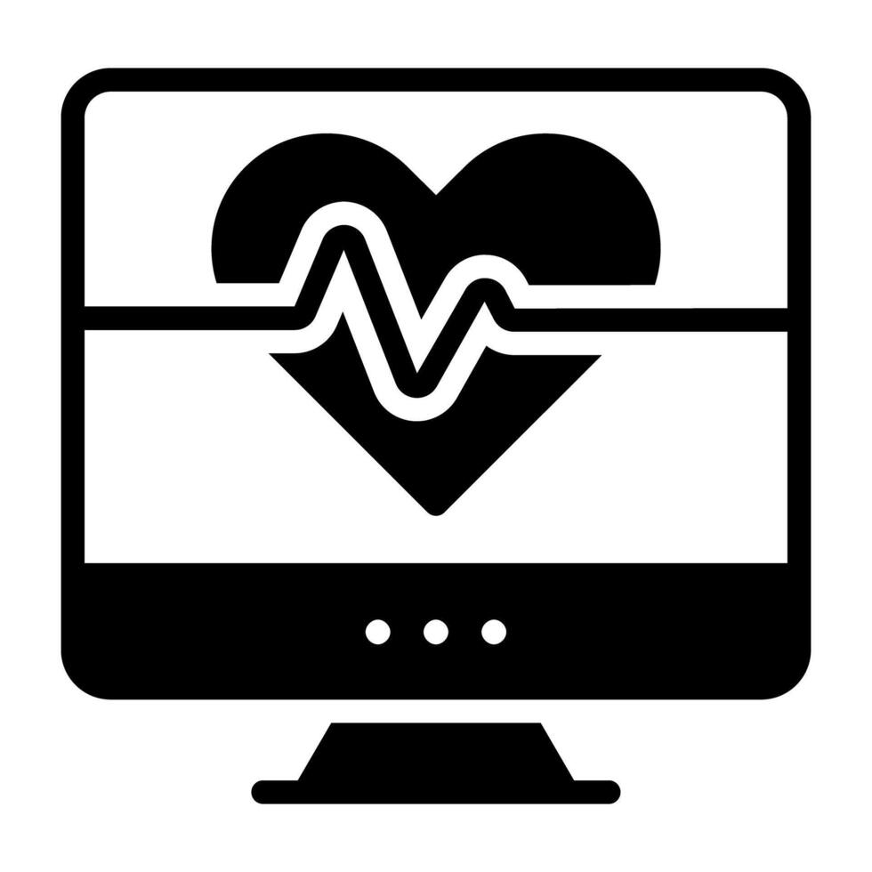 icoon van elektrocardiogram in vlak ontwerp vector