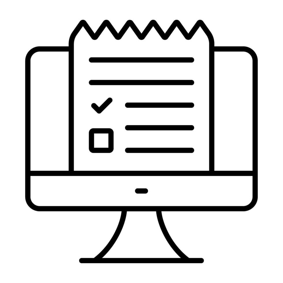 een lineair ontwerp, icoon van online Bill vector