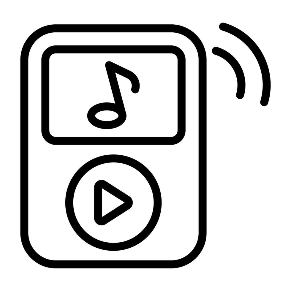 portable mp3 speler icoon in lineair ontwerp vector