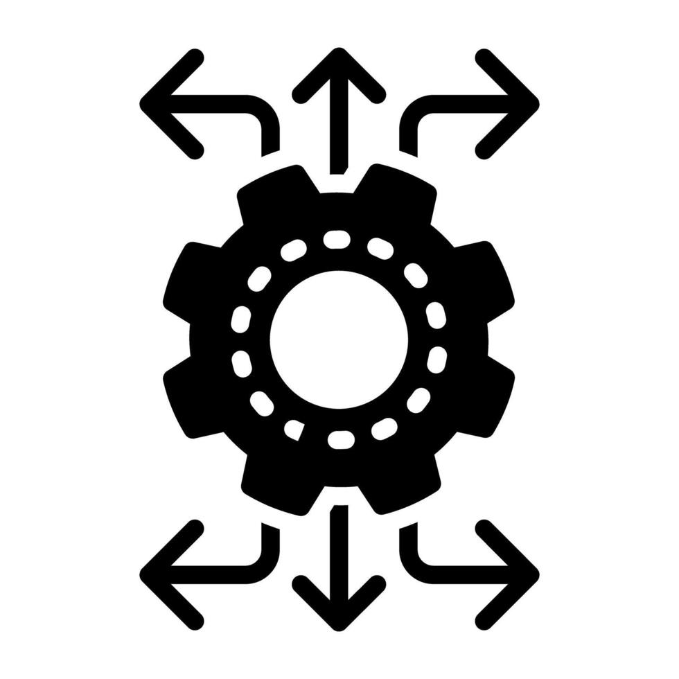icoon van netwerk instelling, glyph ontwerp vector