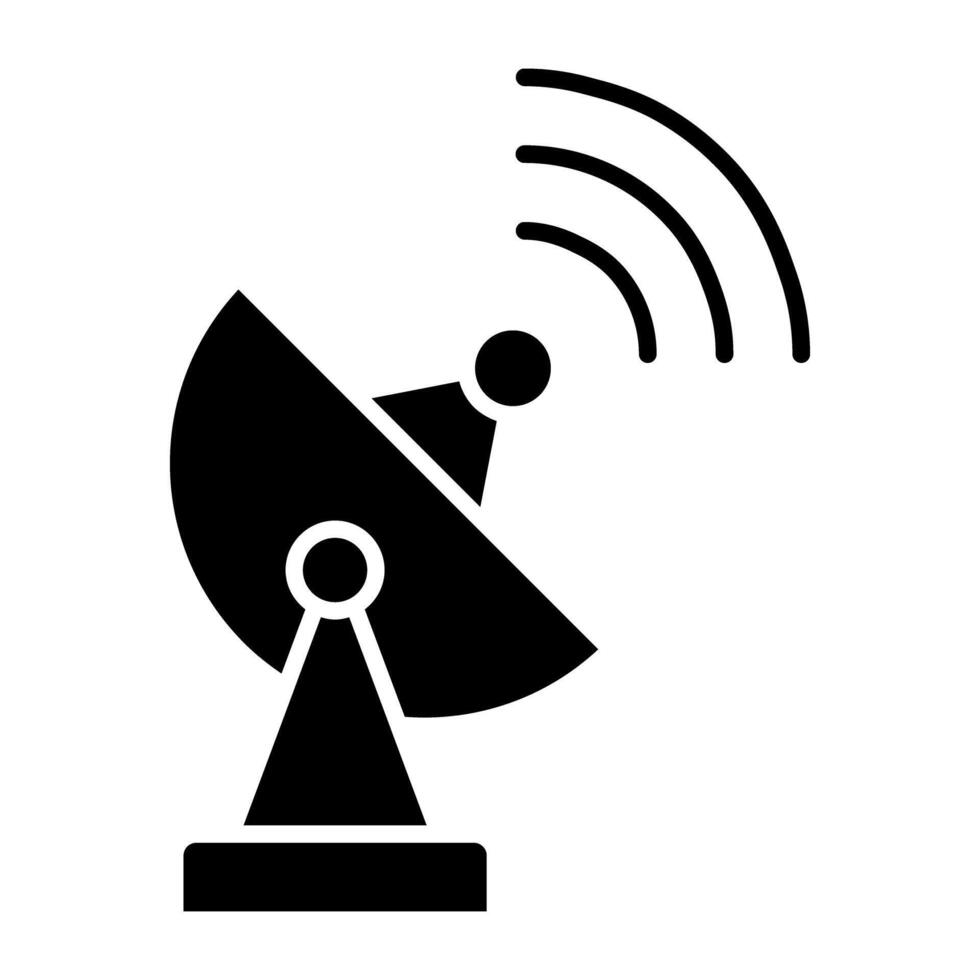 een glyph ontwerp, icoon van schotel satelliet ontvanger vector