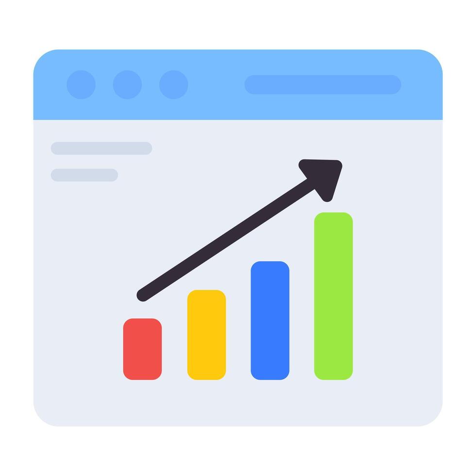 een vlak ontwerp, icoon van web analytisch vector