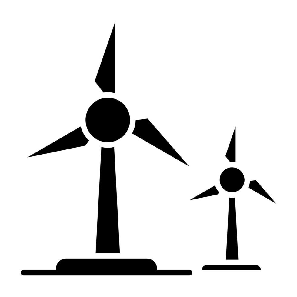 een glyph ontwerp, icoon van wind propeller vector
