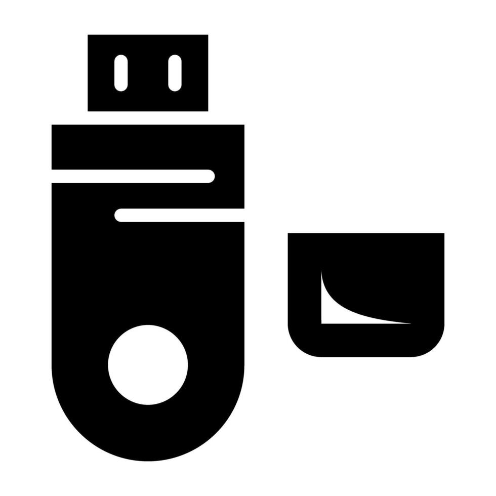 een glyph ontwerp, icoon van USB vector