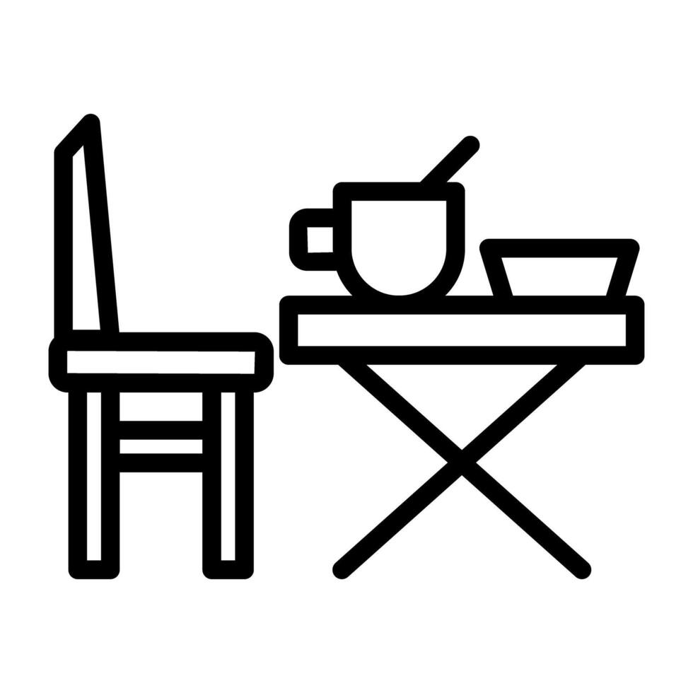 schets ontwerp, icoon van ontbijt dining tafel vector