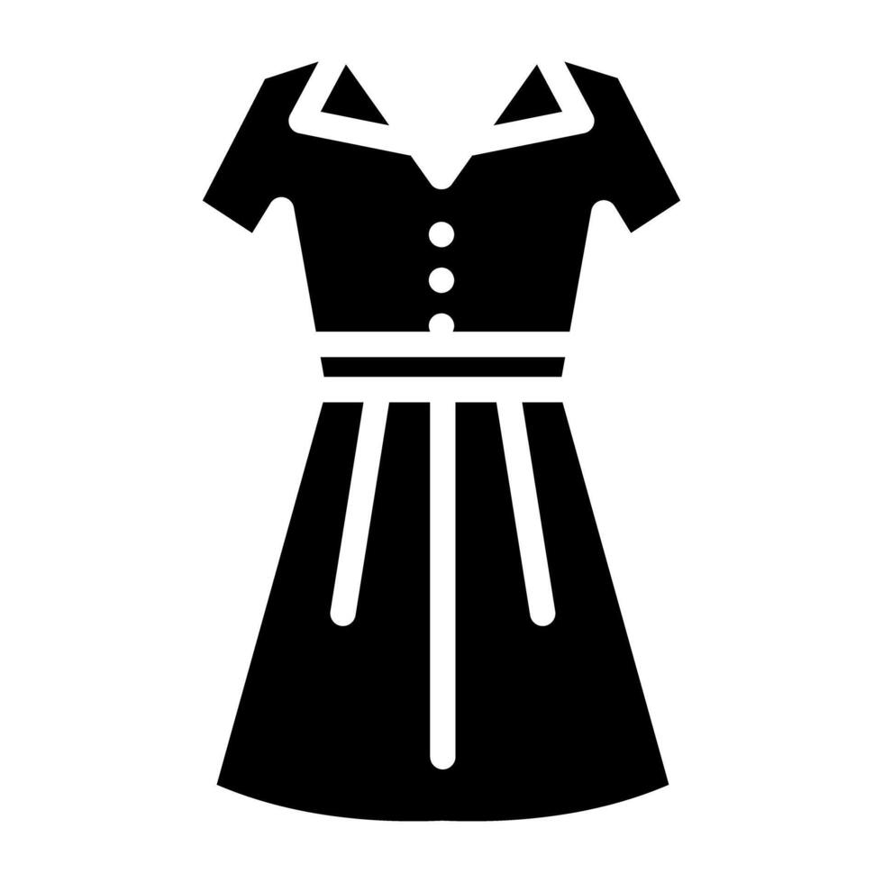een mode kleding icoon in gevulde ontwerp, japon vector