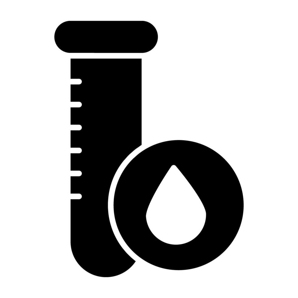 bewerkbare glyph icoon van bloed steekproef, bewerkbare vector