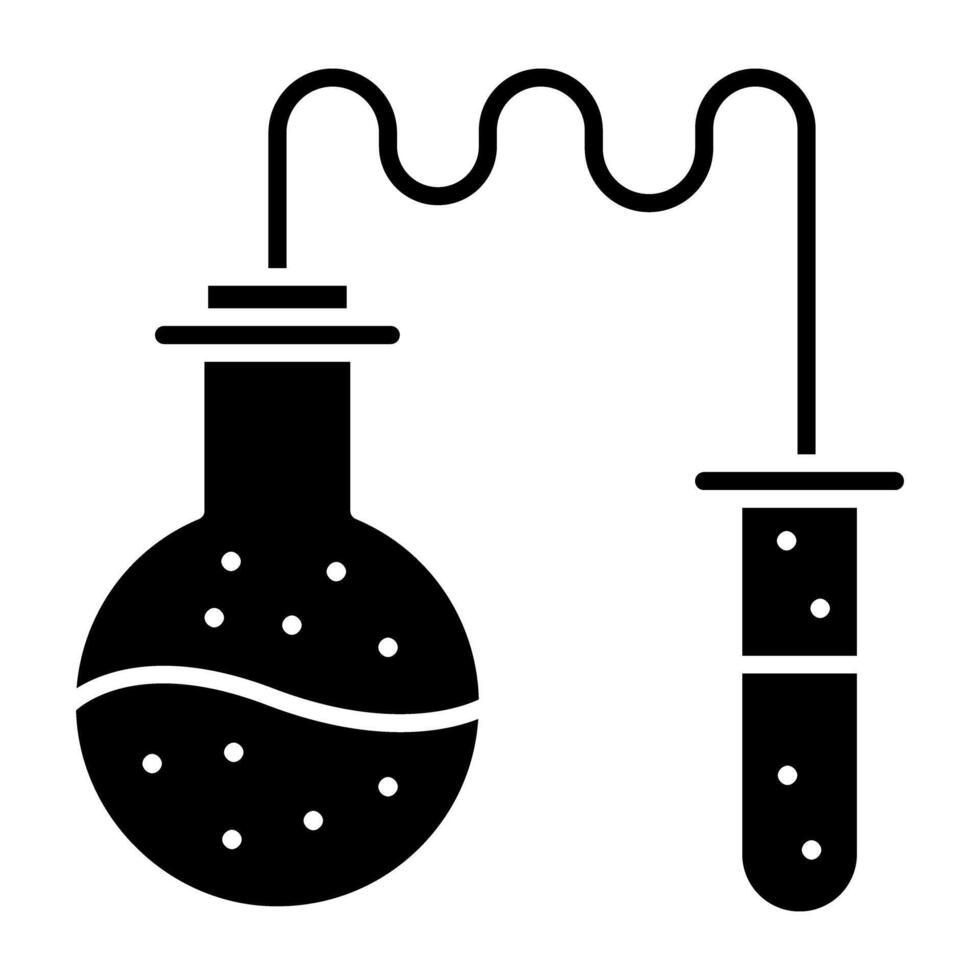 een glyph ontwerp, icoon van laboratorium experiment vector