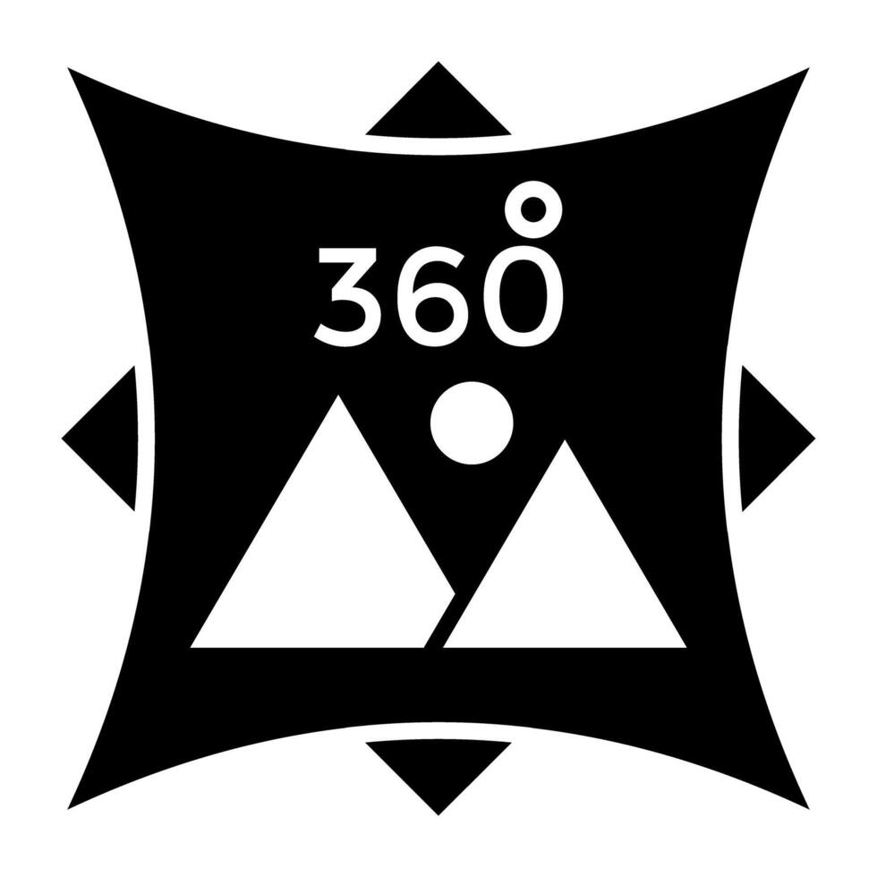 een vlak ontwerp icoon van 360 mate beeld vector