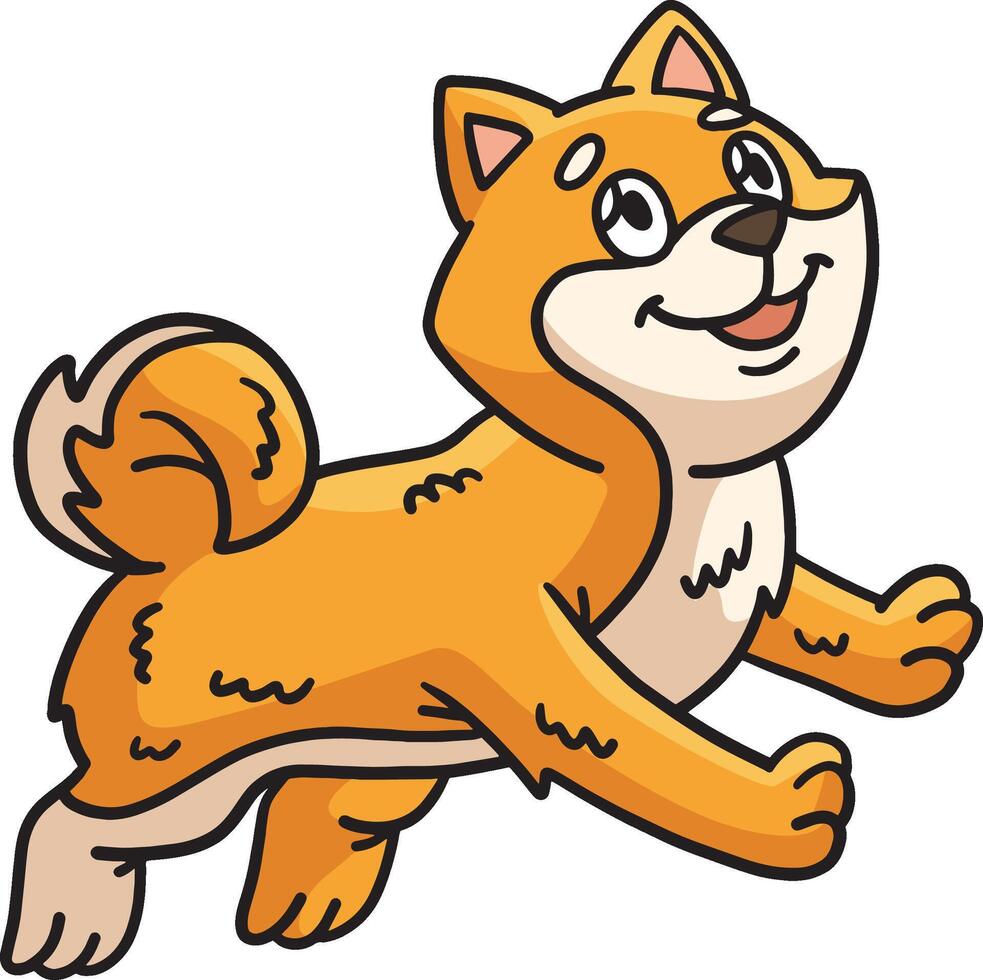 shiba inu tekenfilm gekleurde clip art illustratie vector