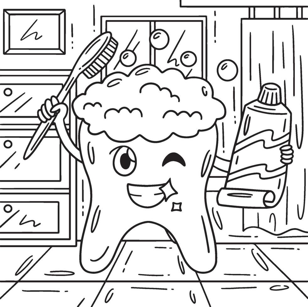 tandheelkundig zorg tand Holding borstel en tandpasta vector