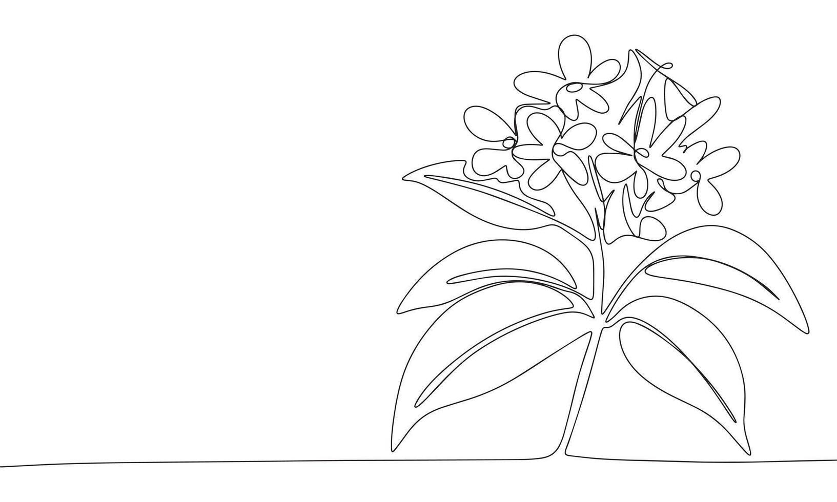 bloem een lijn doorlopend lijn. lijn kunst bruiloft bloem schets banier in minimaal stijl. hand- getrokken vector kunst.