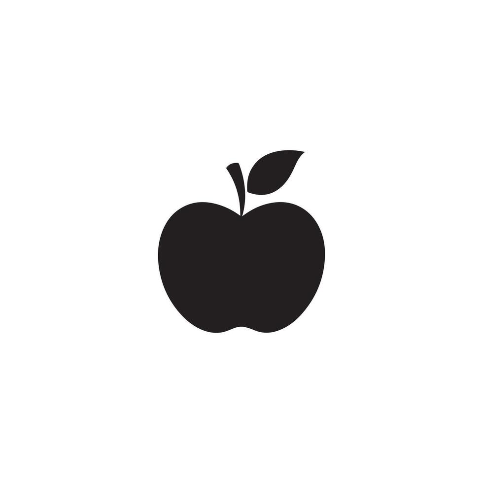 appel voedsel icoon zwart vector achtergrond ontwerp.