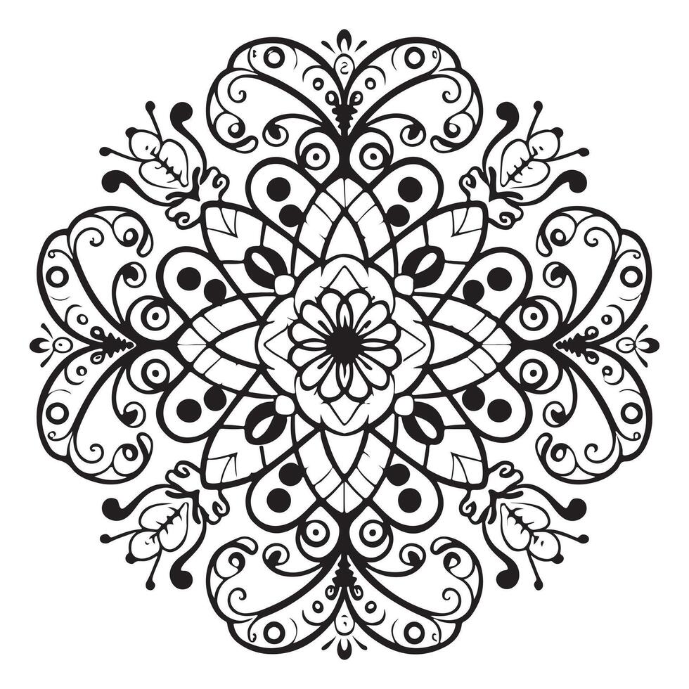 mandala patroon vector ontwerp Aan wit achtergrond illustratie