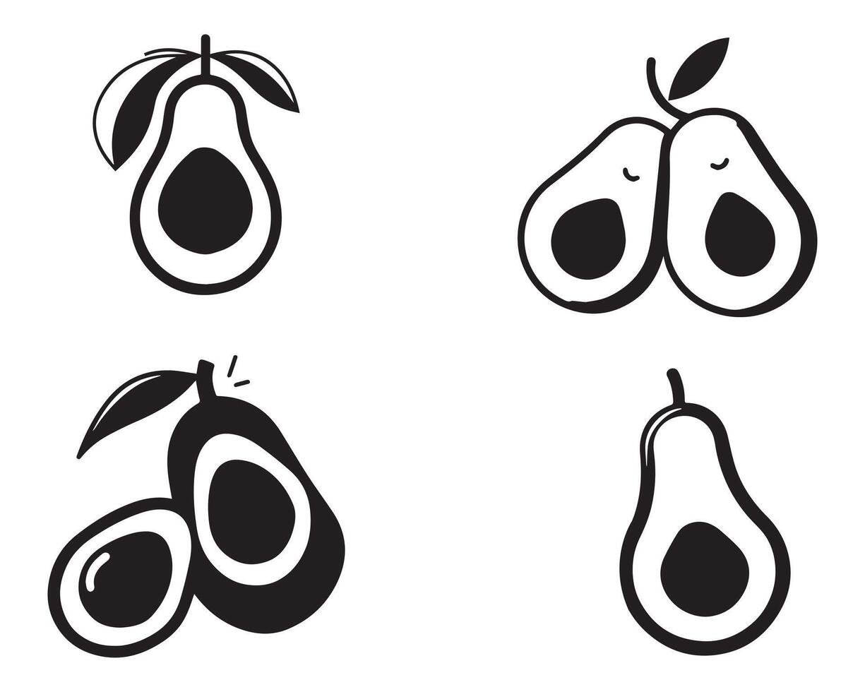 avocado vector Aan wit achtergrond vector illustratie