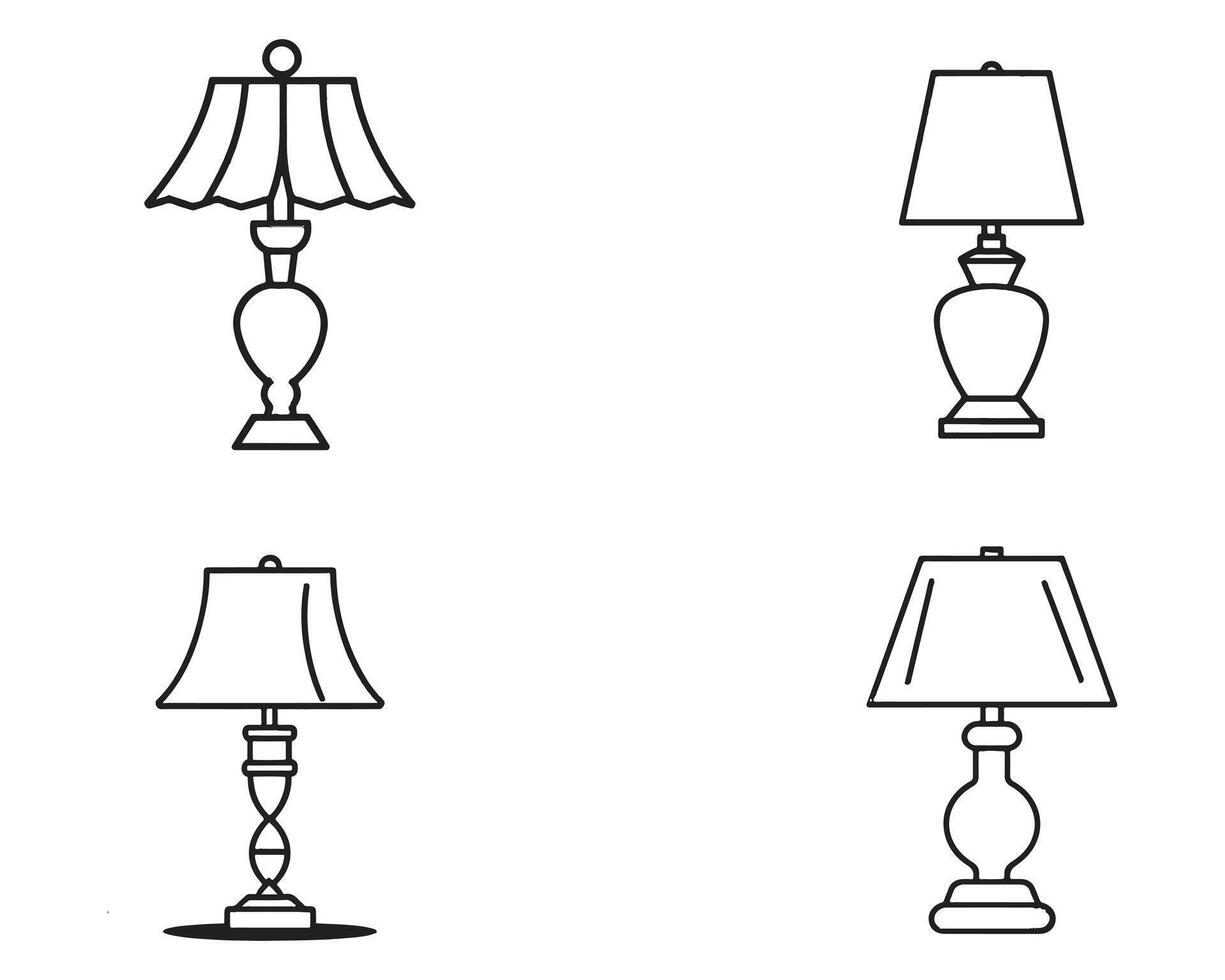 tafel lamp icoon icoon reeks vector Aan wit achtergrond illustratie