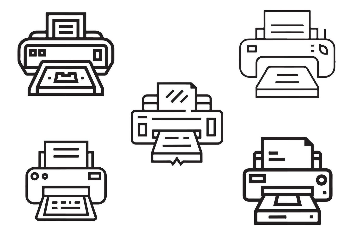 fotokopieerapparaat printer vector silhouet schets in wit achtergrond