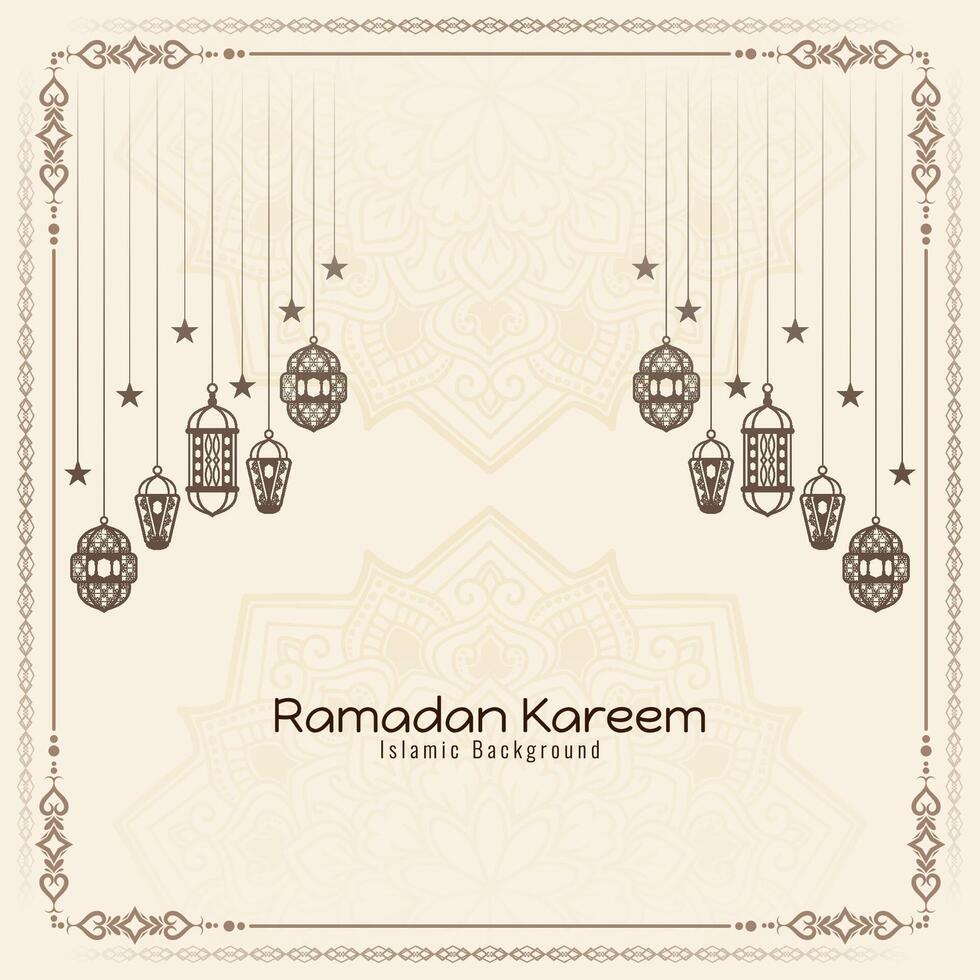 Ramadan kareem mooi Islamitisch festival cultureel achtergrond ontwerp vector