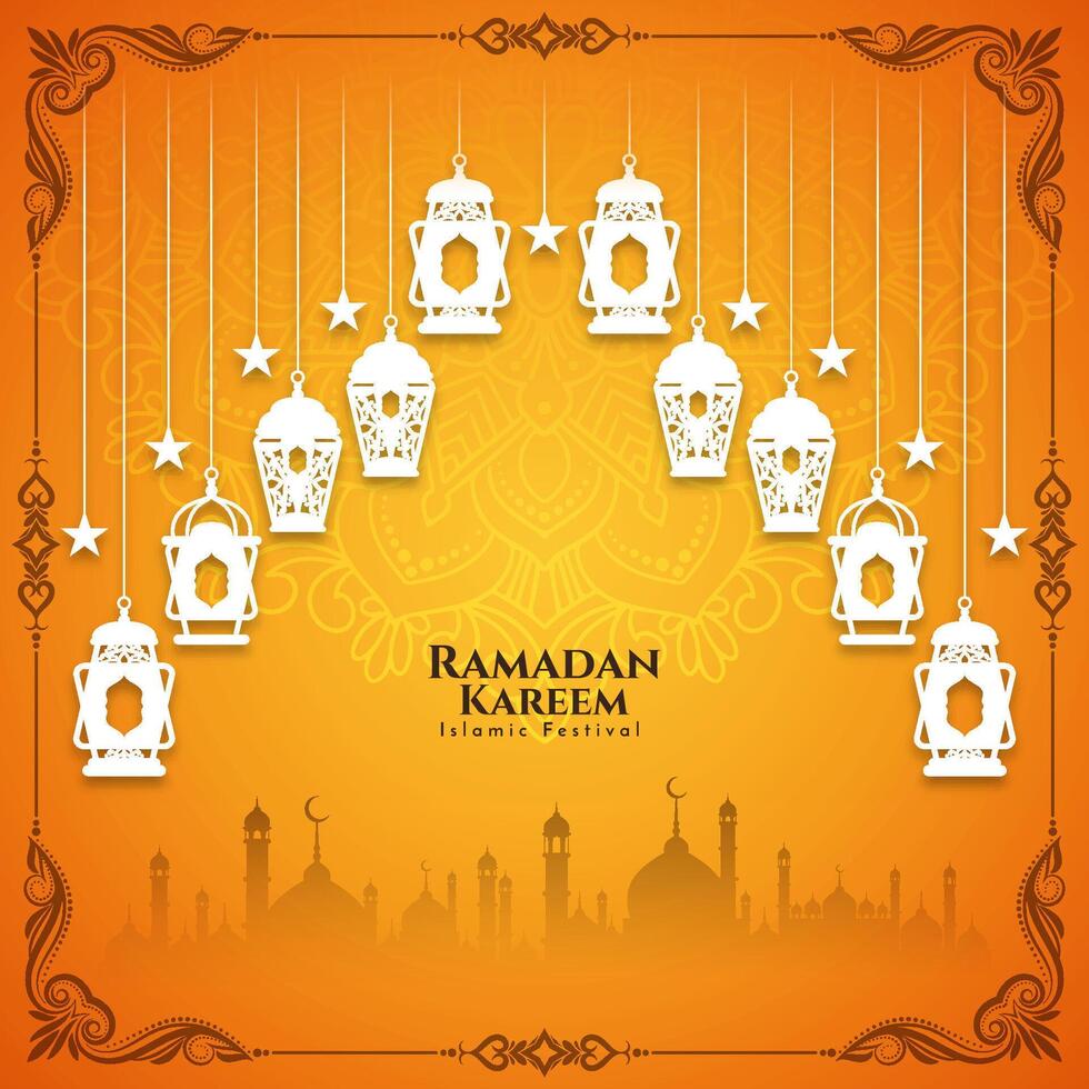Ramadan kareem traditioneel moslim festival Islamitisch achtergrond ontwerp vector