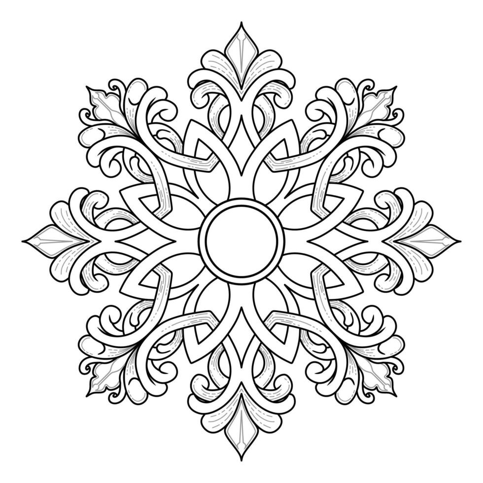 circulaire patroon in mandala vorm voor henna, mehndi, tatoeëren, decoratie. decoratief ornament in etnisch oosters stijl. kleur boek bladzijde vector