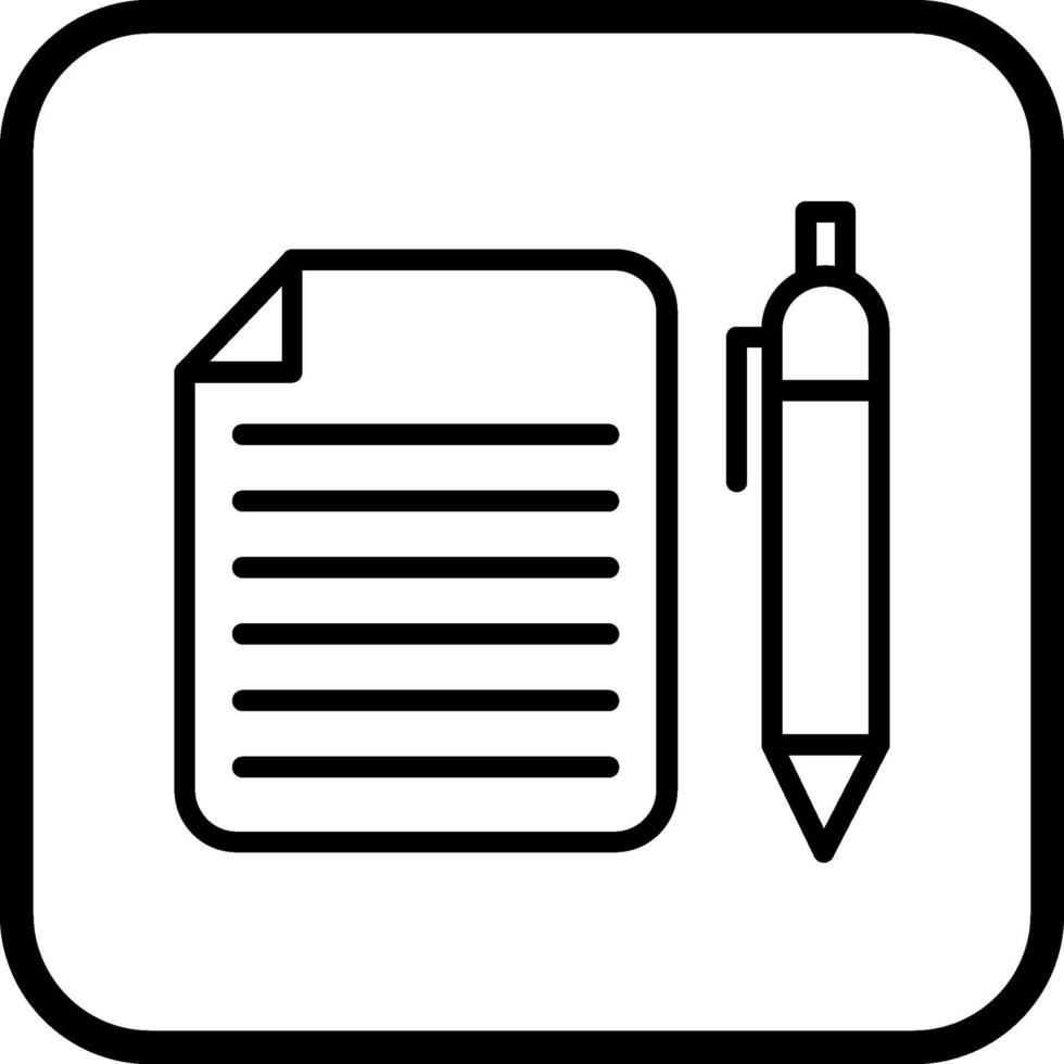 documenten en pen vector icoon
