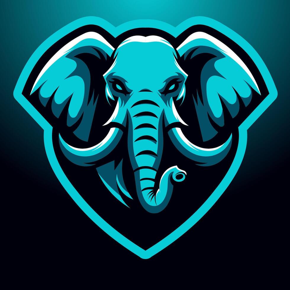 olifant mascotte logo e-sport, ontwerp vector met modern illustratie concept stijl voor insigne, heel geschikt voor emblemen, ploeg logo's, team emblemen, en olifant dierentuin emblemen