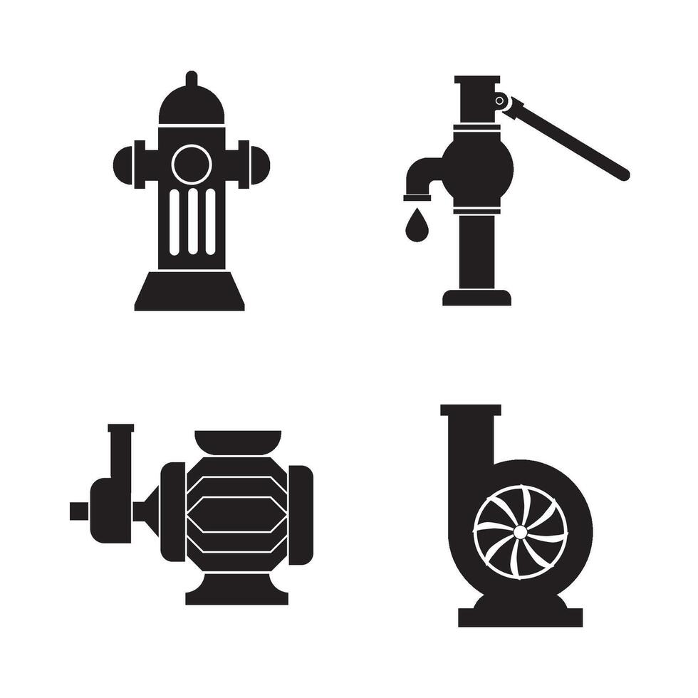 water pomp icoon logo vector ontwerp sjabloon