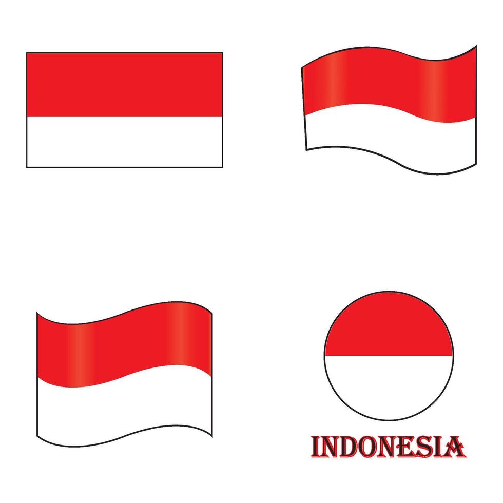 Indonesisch vlag icoon logo vector ontwerp sjabloon