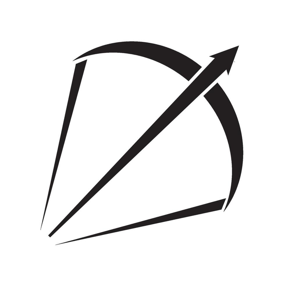 pijl boog icoon logo vector ontwerp sjabloon