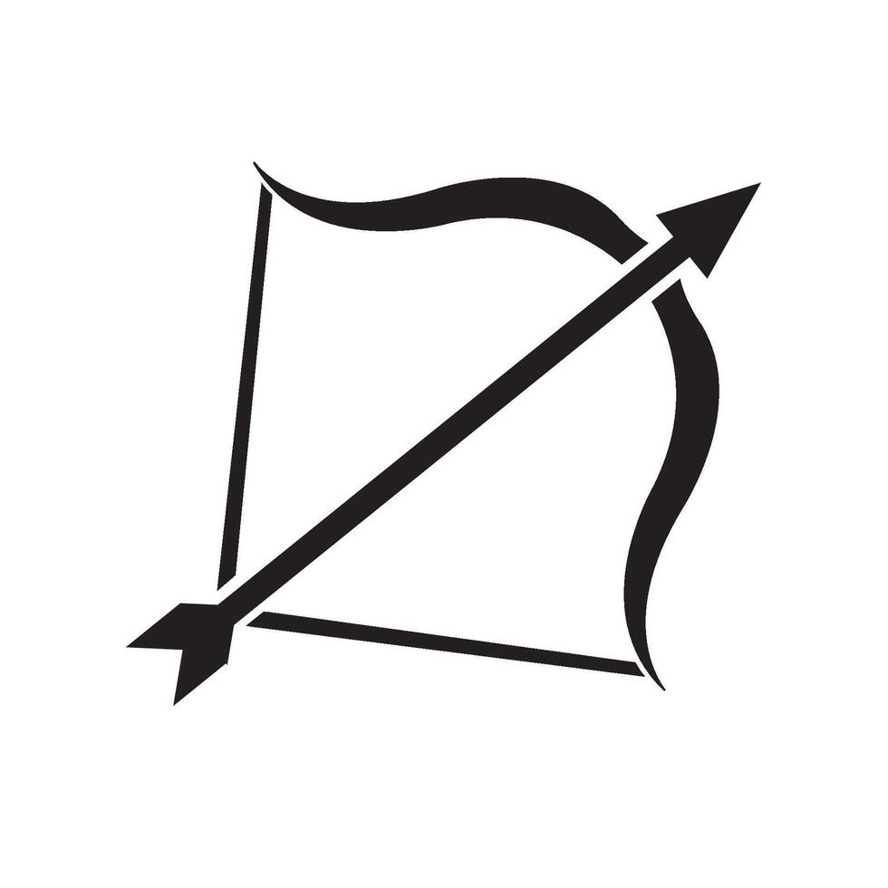 pijl boog icoon logo vector ontwerp sjabloon